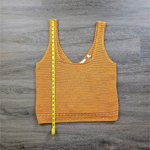 Vince Orange Crochet Square Neck Sweater Tank Top NWT Size X-Large - Picture 12 of 12